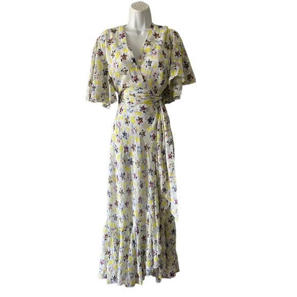 TANYA TAYLOR Blaire Floral Wrap Flounce‎ Dress - Picture 7 of 9